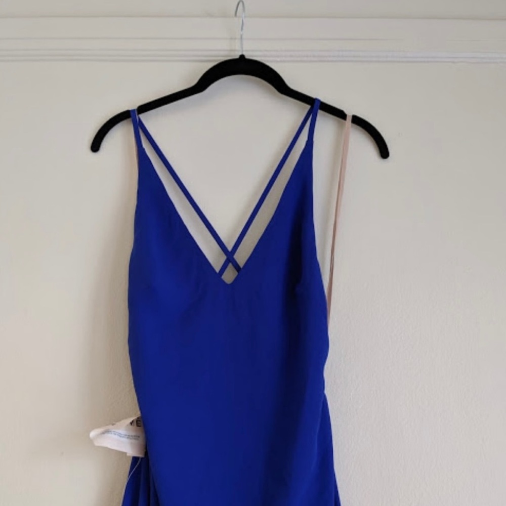 NWT Fame & Partners Blue Strappy Gown